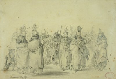 Danza delle donne Mandan, c.1833-43 da Karl Bodmer